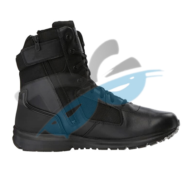 Mens Leather Tactical  Combat Security Work Zip Boots Shoes