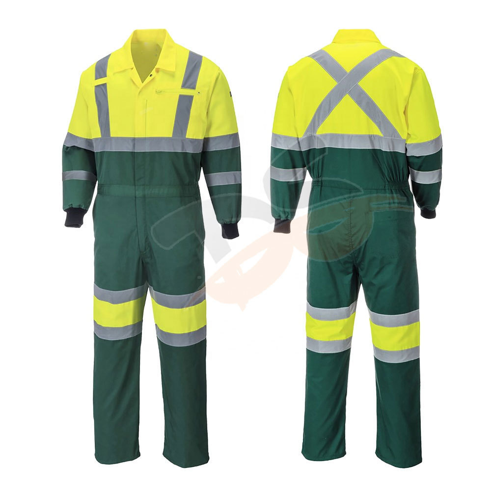 coverall with reflective safety uniform