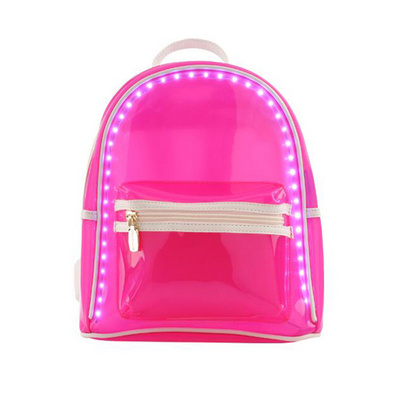 Girl transparent pvc led backpack for beach clear light up backpack BestSuppliers