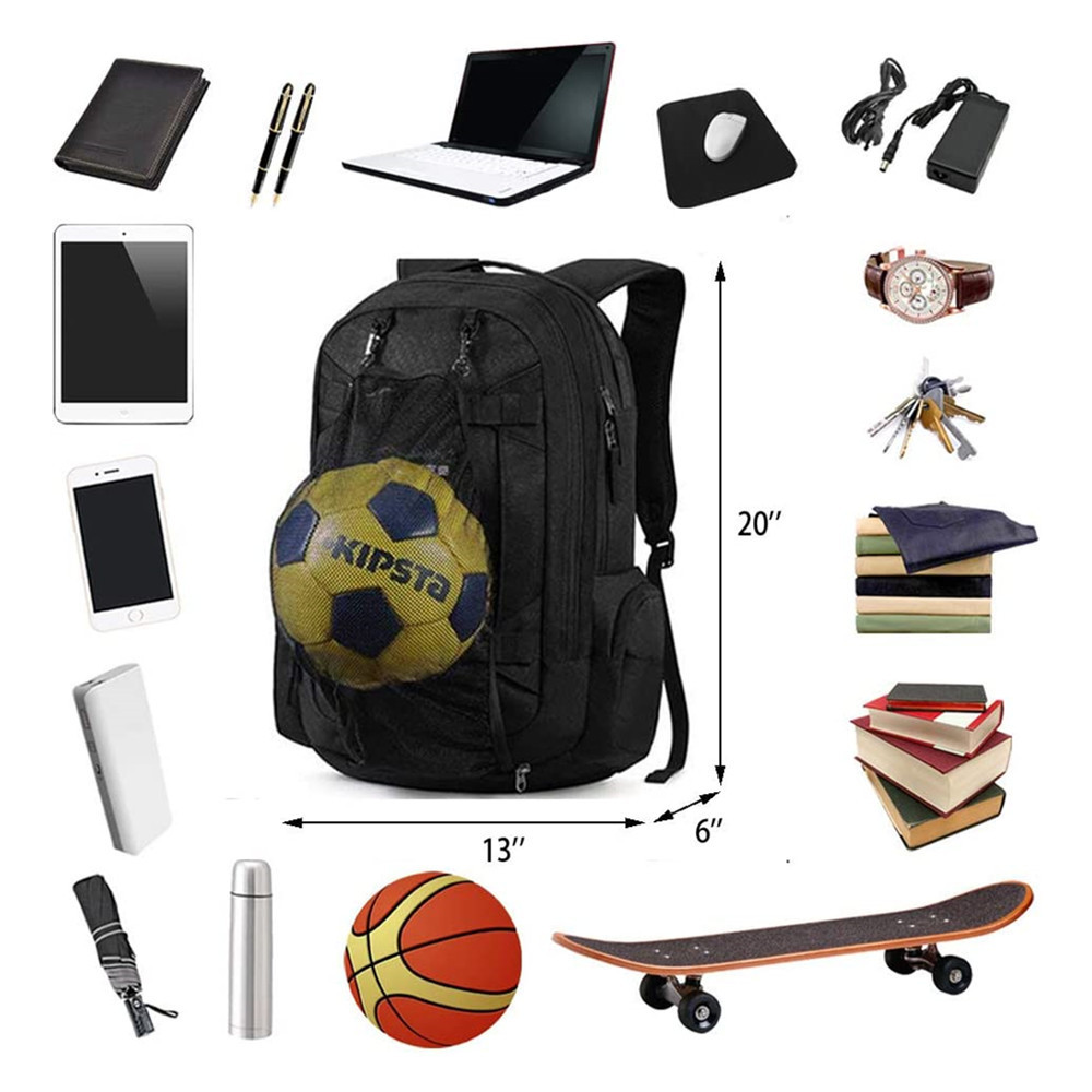 Waterproof  Travel 17.3 Inch Laptop compartment Sports Basket Ball Customized Skateboard Bag Backpack