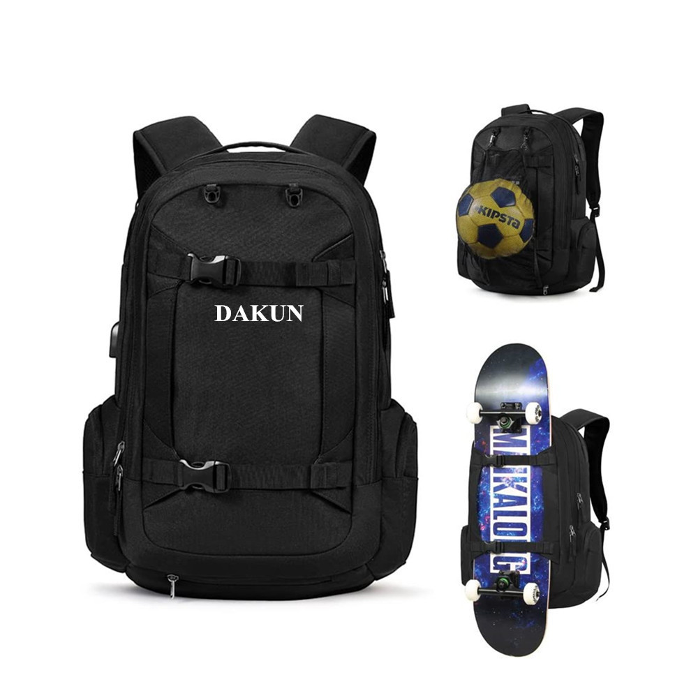 Waterproof  Travel 17.3 Inch Laptop compartment Sports Basket Ball Customized Skateboard Bag Backpack