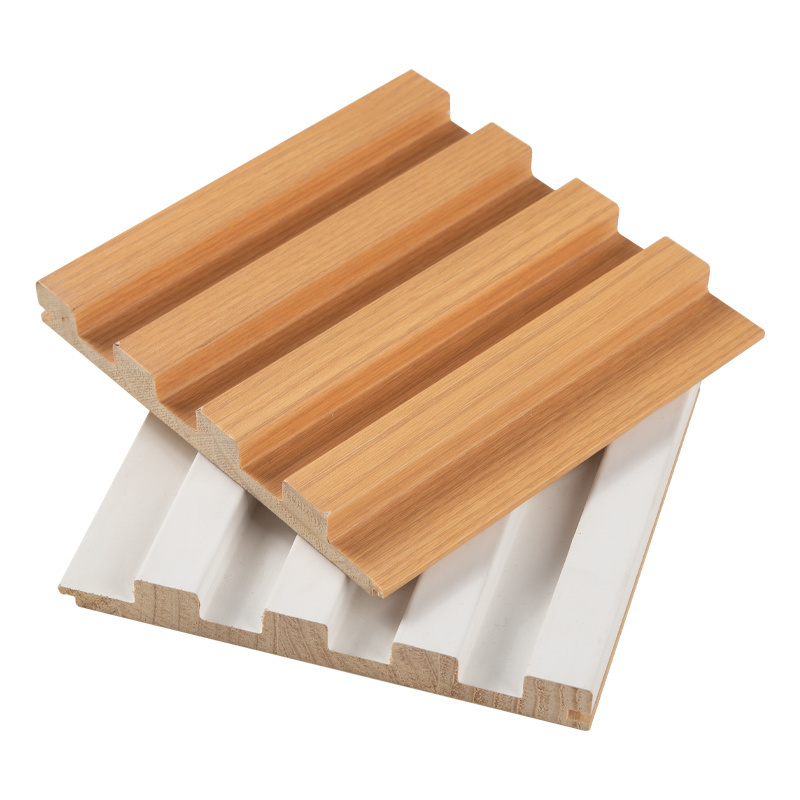 100%eco-friendly Wood Plastic Fluted Panel Wood Plastic Cladding Panel Sound Proof white pvc wall panel