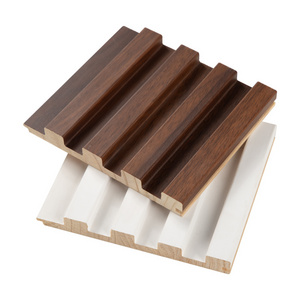 100%eco-friendly Wood Plastic Fluted Panel Wood Plastic Cladding Panel Sound Proof white pvc wall panel