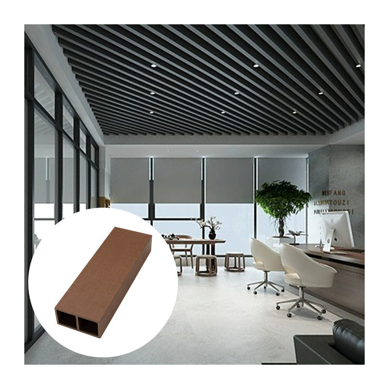 Pvc 3D Wall Panel Ceiling Tile Waterproof China Home Decor Covering Walnut Wpc Timber Tube