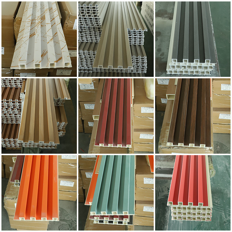 160*24 Elegant Design High-end  4 Fluted Panel Skin Feel Light Weight Materials Pvc Wpc Wall Panels