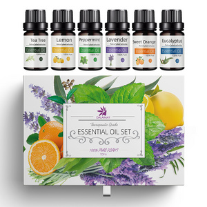 wholesale 6 Scents 100% pure essential oils set 10ml distillation essential oils kit diffuser aromatherapy candle making