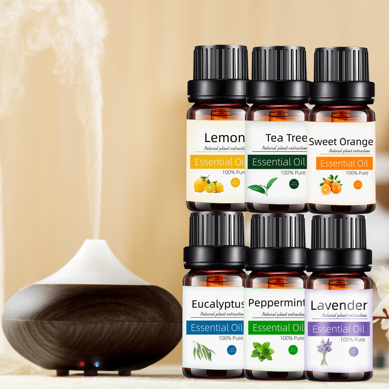 wholesale 6 Scents 100% pure essential oils set 10ml distillation essential oils kit diffuser aromatherapy candle making