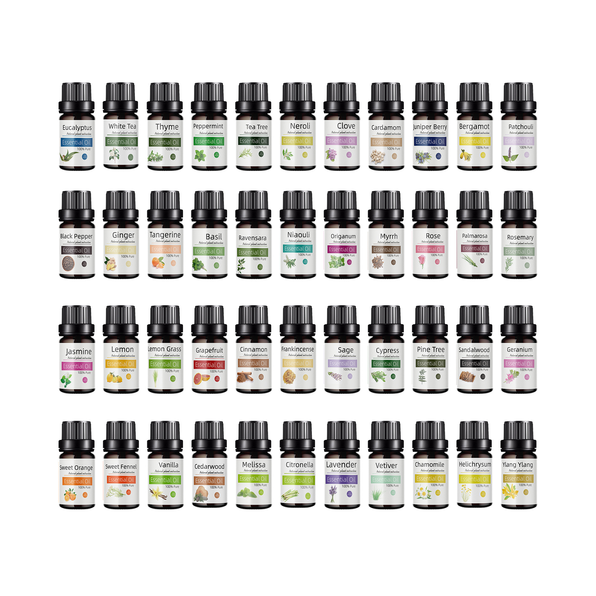 wholesale 6 Scents 100% pure essential oils set 10ml distillation essential oils kit diffuser aromatherapy candle making