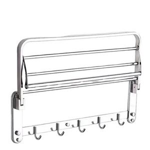 Best sellers High Quality Foldable Wall Mounted Towel Rack For Bathroom Storage Steel Corner Folding Towel Rack