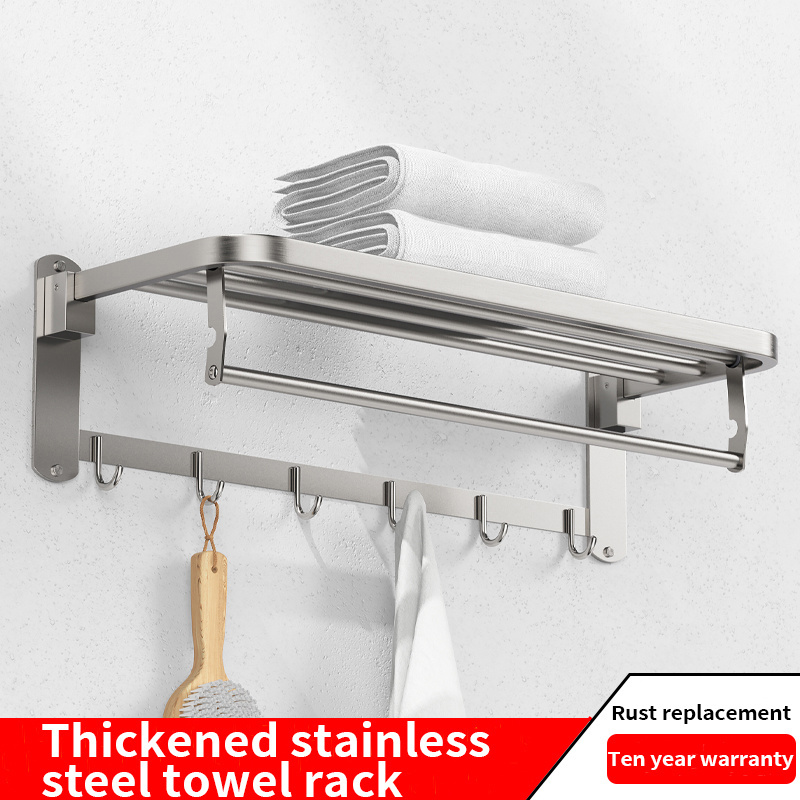 Best sellers High Quality Foldable Wall Mounted Towel Rack For Bathroom Storage Steel Corner Folding Towel Rack