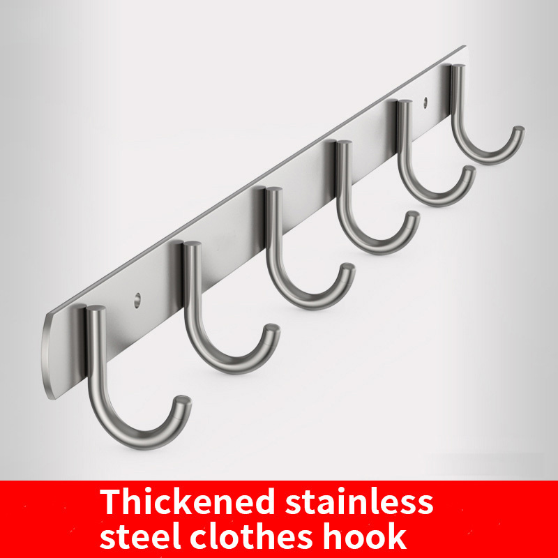 Wholesale New Trends Stainless Steel Coat Hangers Rack Robe Hat Clothes Hook Self Adhesive Bathroom Wall Hook