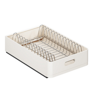 Lazy Bear Slide Out Cabinet Drawer Pull Out Wire Basket Cabinet Organizer Heavy Duty Anti Rust Slide Drawers for Kitchen Cab