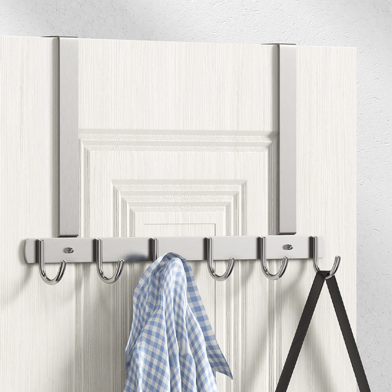 Wholesale Best Seller hanging door hook 3/4/5/6/7/8/10 hooks rack hanging cloth over the door hook hanger