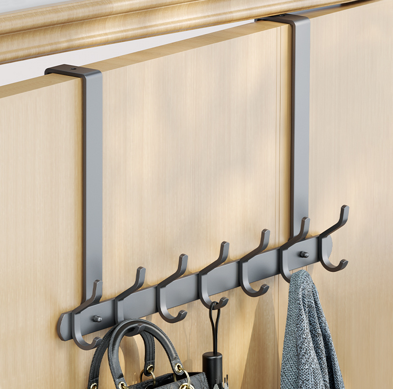 Lazy Bear Grey Over the door hook organizer rack Grey door hanging hook bathroom removable wall hook