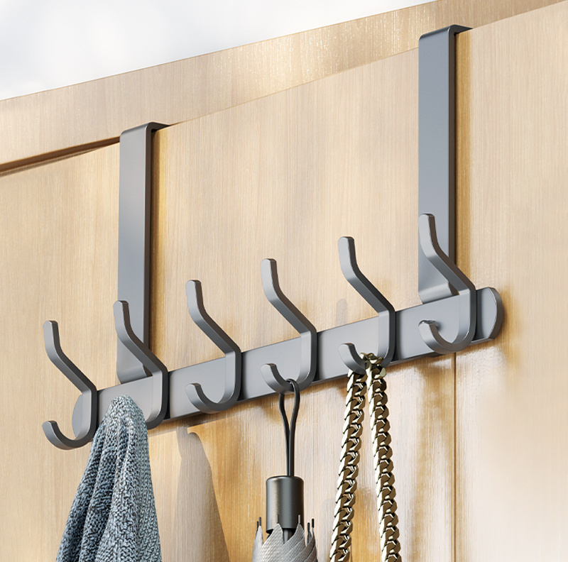 Lazy Bear Grey Over the door hook organizer rack Grey door hanging hook bathroom removable wall hook