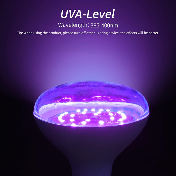 UVA 385-400nm Fluorescent Poster Blacklight Lamp 100W Equivalent BR30 LED Black Light Bulb for Glow in the Dark