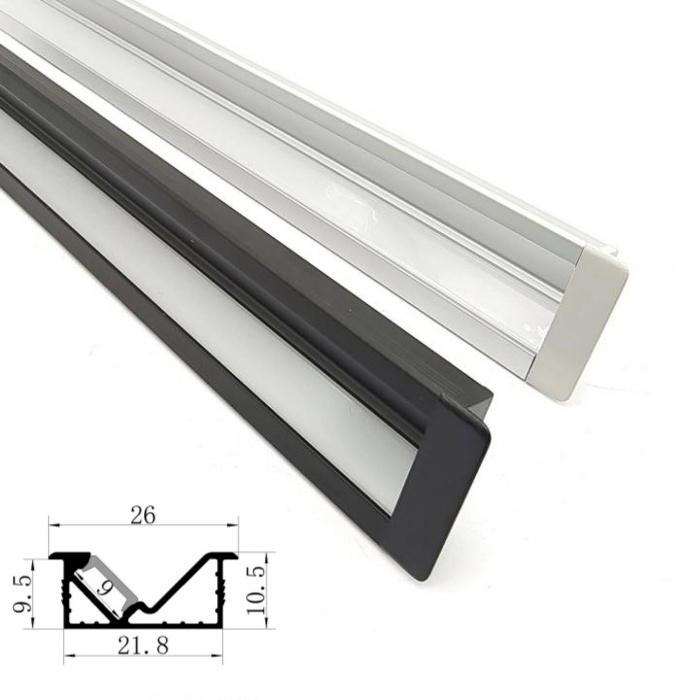 Recessed Aluminum Led Channel For lighting Recessed 6063 Aluminum Heat Sink Extrusion Led aluminum profile for closet/cabinet