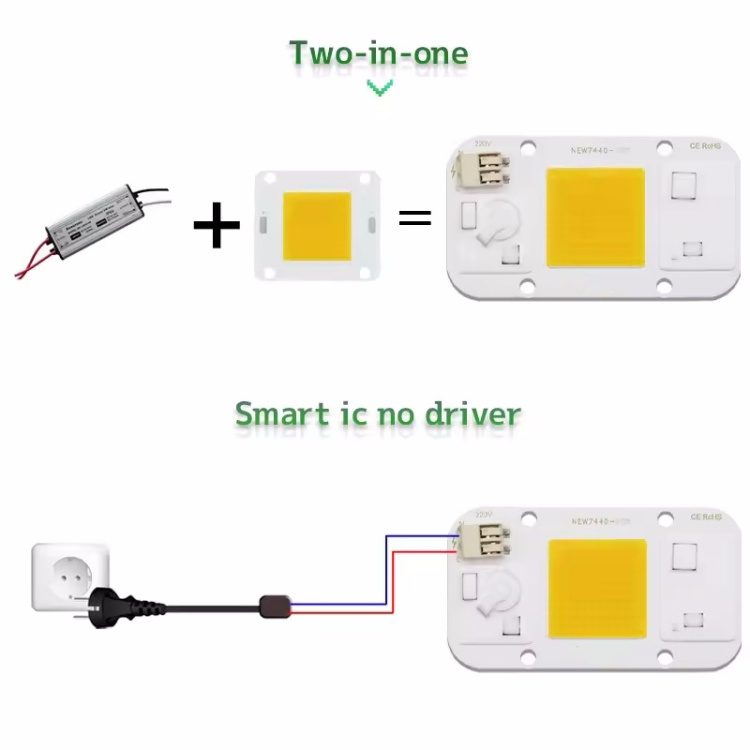 Newspectrum Solderless Connector Driverless COB LED Flip Chip 220V LED COB High Power 50W LED COB