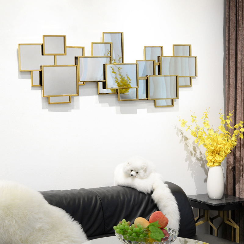 Dali Geometrical Metal Large Mirrored Art Mirrors Home Wall Decor For Living Room