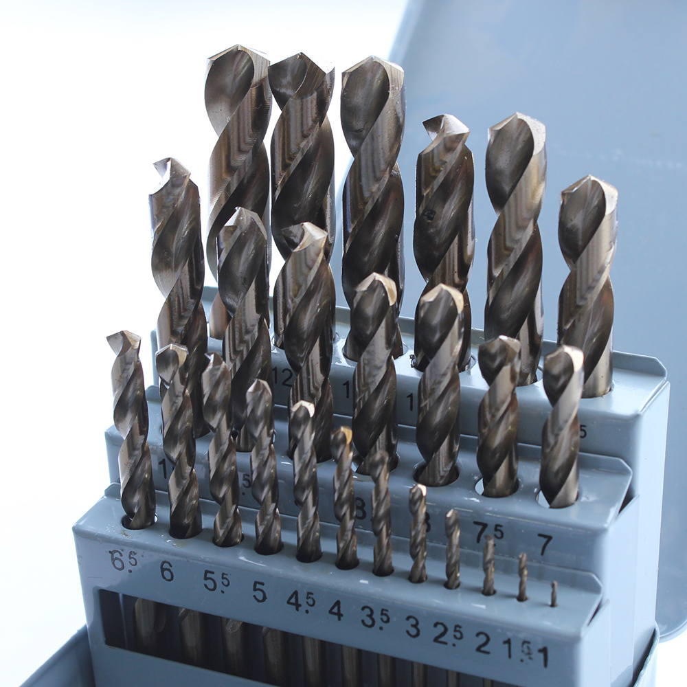 DIN338 Type N HSS straight shank twist drill for hardened steel  twist drill OEM 25pcs Din 338 HSS 4241  Drill Bits Set