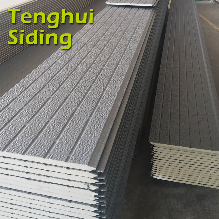 Tenghui Siding Facade Brick Look Waterproof Wall Panel Movable PU Sandwich Wall Outside Board