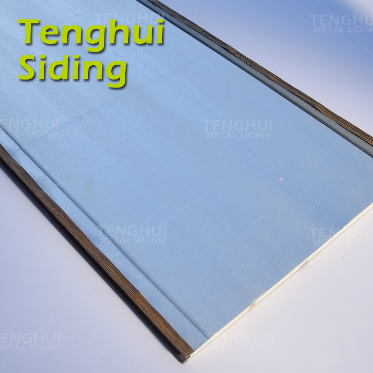 Tenghui New Product Polyurethane Faux Wood Grain Exterior Decorative Cladding Wall Insulated Metal Panels