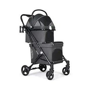 Oem Odm Pet Dog Cat Stroller Detachable Double Decker Outdoor Show Stroller For Twin Dogs