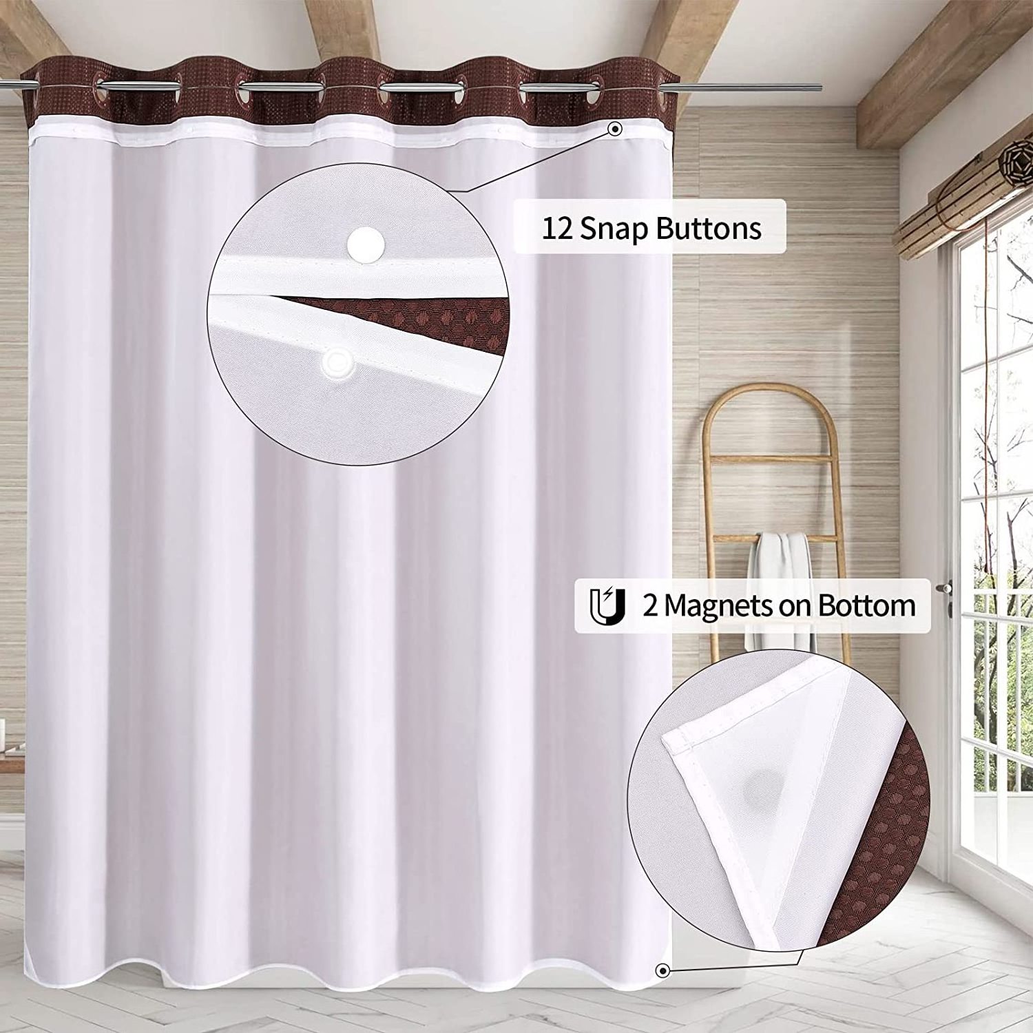 100% Polyester Designer Unique See Through Striped Fabric For Shower Curtain For Bathroom