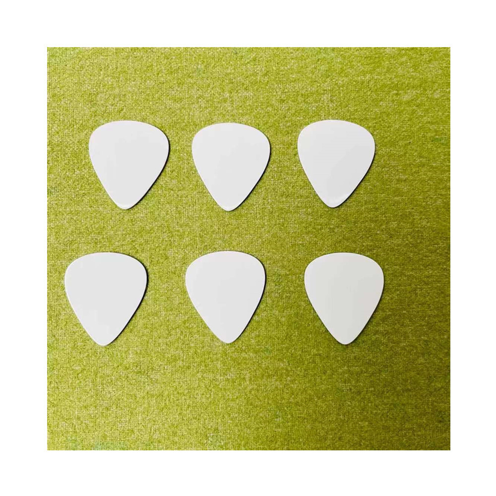 Custom Sizes White Blank Dye Sublimation Aluminum Guitar Pick Two Sided Personalized Metal Guitar Picks Blank