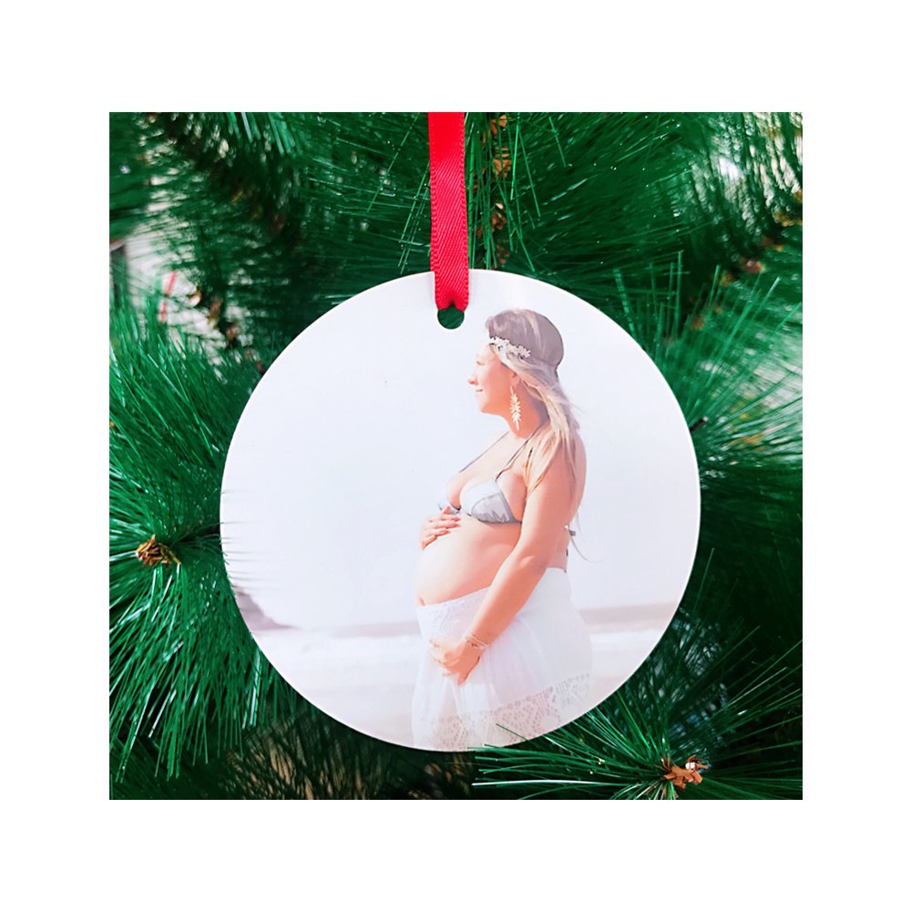 Custom Home Metal Wall Decoration Christmas Ornaments Tree Hanging Ornament Sublimation Aluminum Sheet Blanks for Ornaments