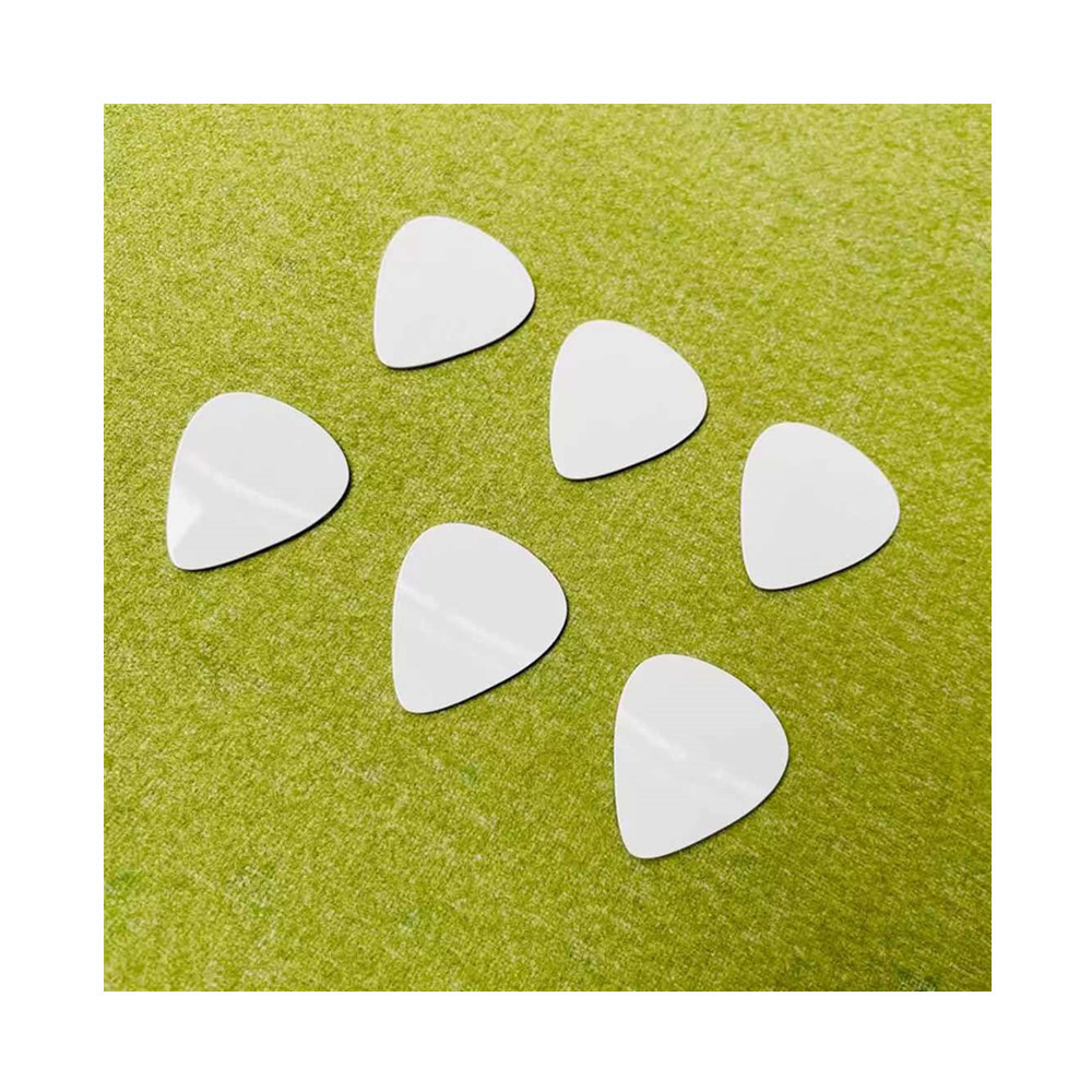 Custom Sizes White Blank Dye Sublimation Aluminum Guitar Pick Two Sided Personalized Metal Guitar Picks Blank