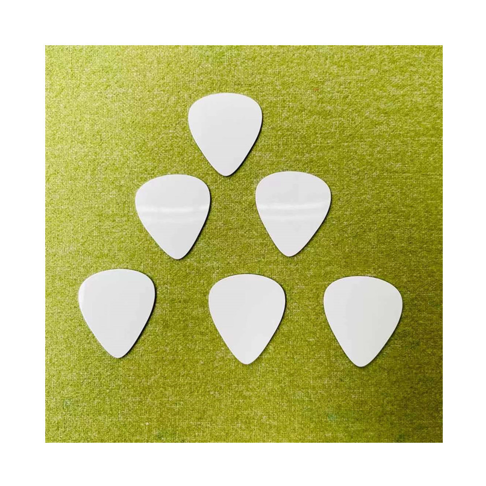 Custom Sizes White Blank Dye Sublimation Aluminum Guitar Pick Two Sided Personalized Metal Guitar Picks Blank