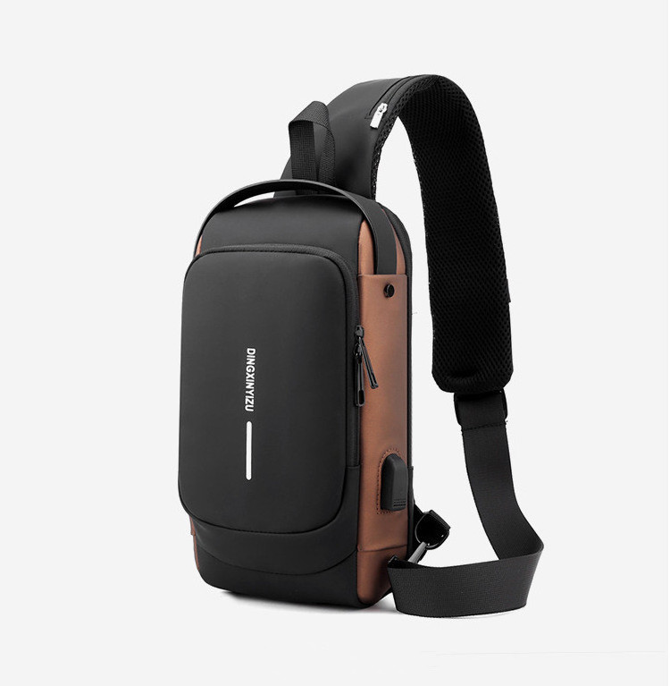 USB Charger Men Crossbody Sling Backpack Anti theft Password Lock Women Sling Bag Messenger Travel Hiking Chest Bags for men