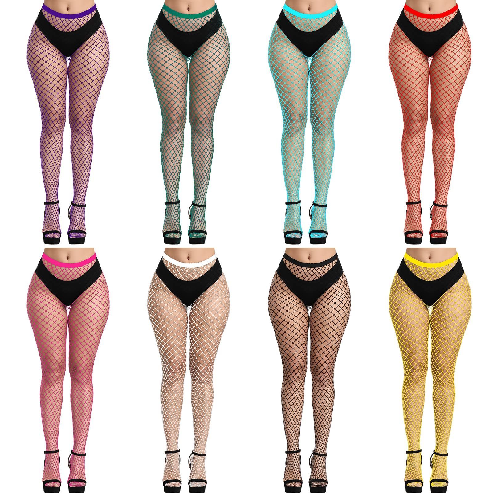 Women Patterned Fishnets Tights Small Hole Thigh High Sexy Stockings Mesh Fishnet Socks For Women