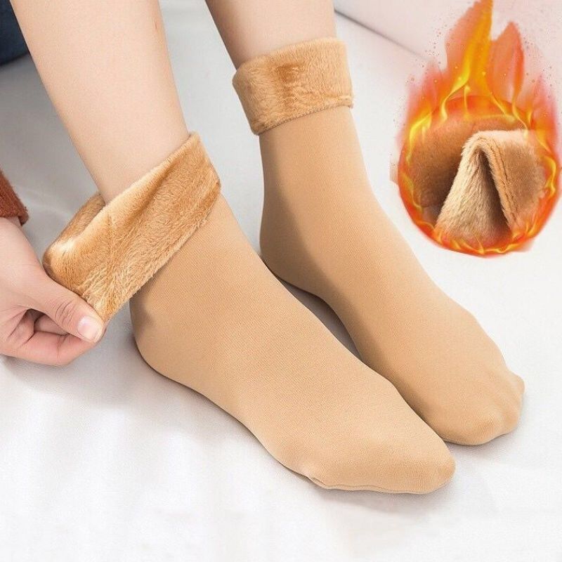 Winter Autumn Warm Floor Thermal Velvet Solid Color Thick Tube Snow Socks