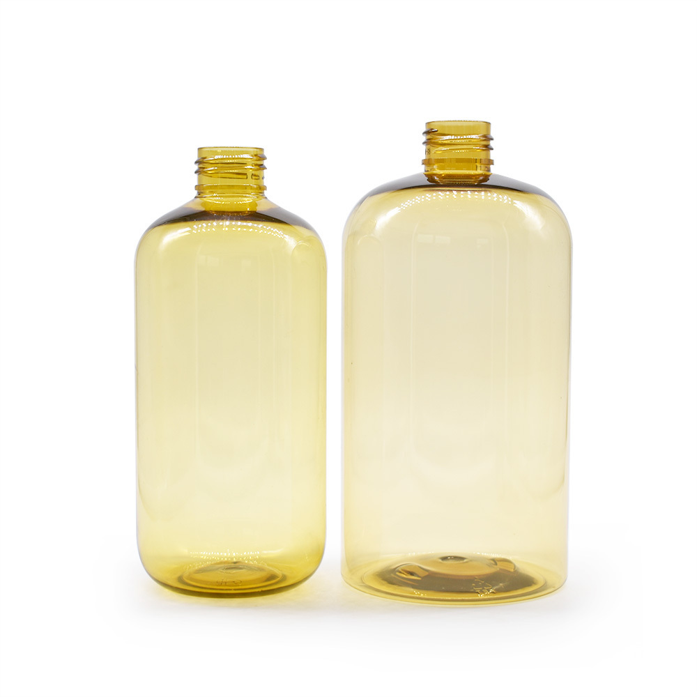 lotion bottles packaging 100ml 200ml 300ml amber yellow pet plastic shampoo bottles flip top