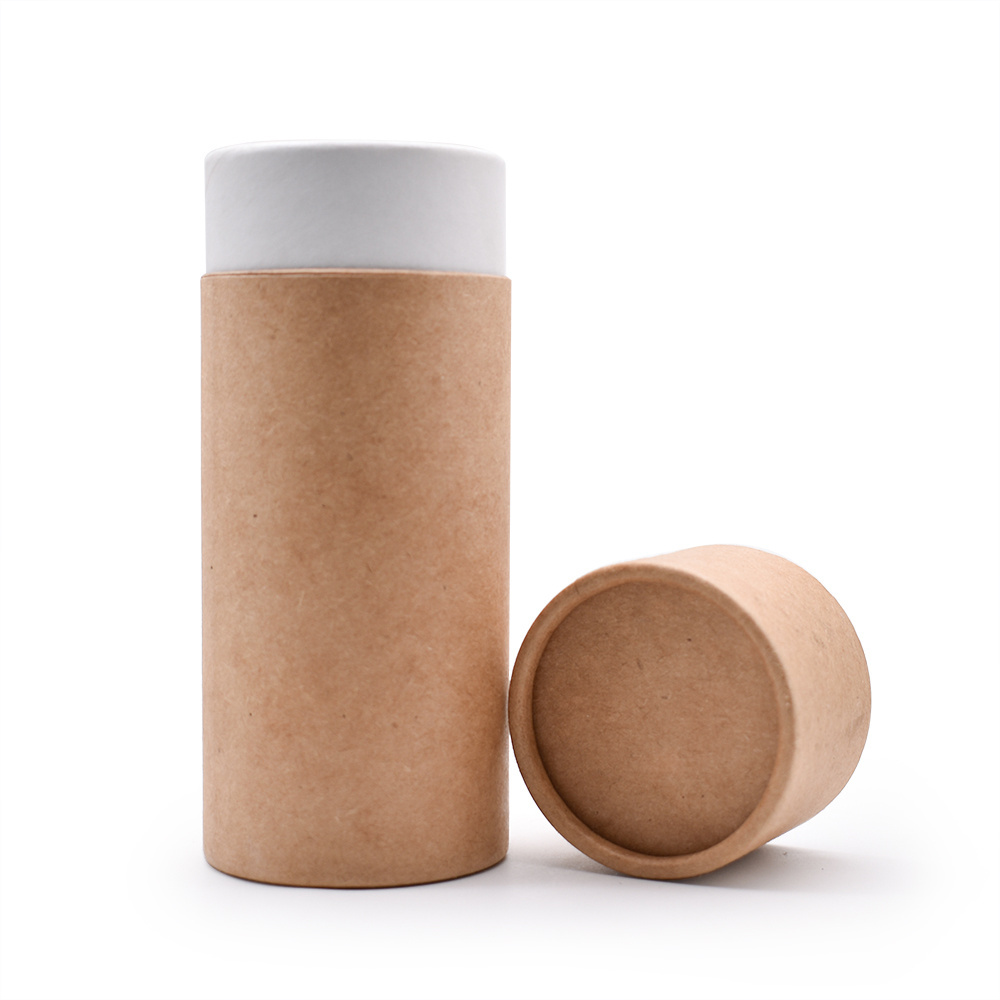 100ml Customized printing kraft tea packing recyclable kraft paper tube packaging used for glass dropper bottle