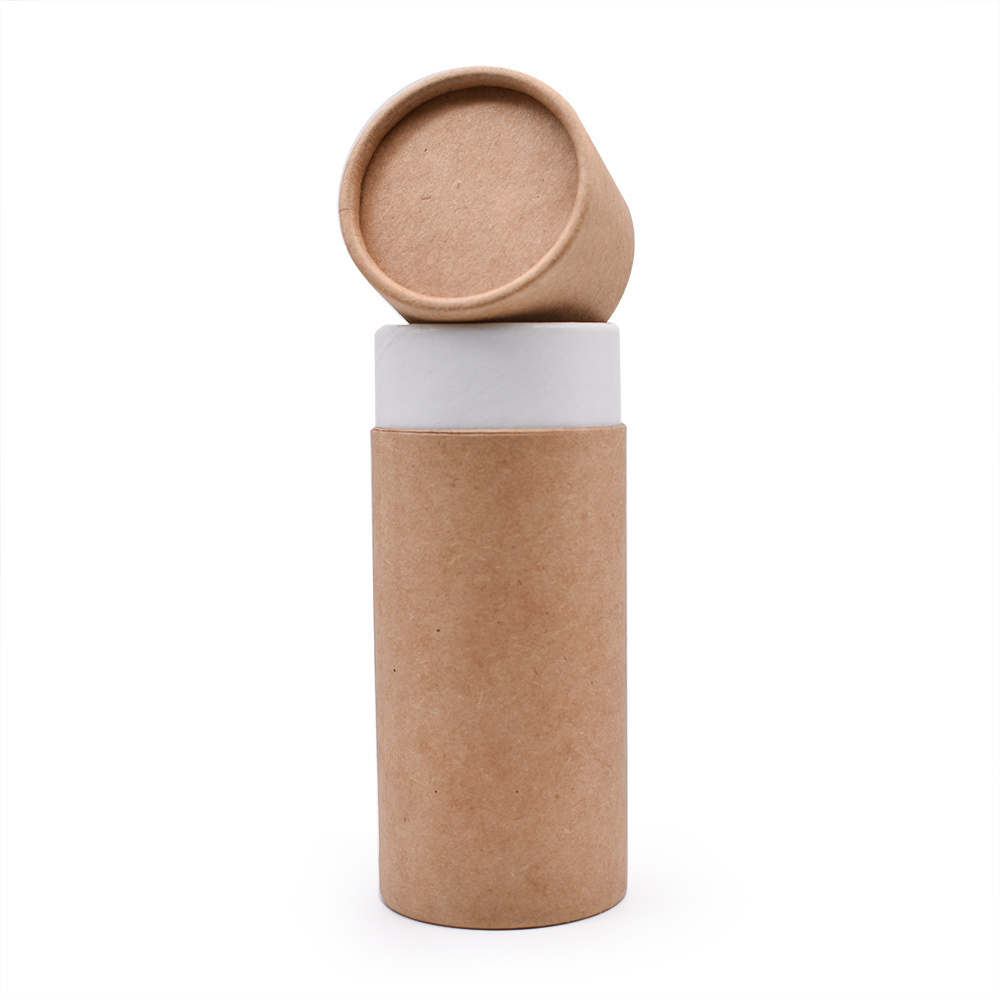 100ml Customized printing kraft tea packing recyclable kraft paper tube packaging used for glass dropper bottle