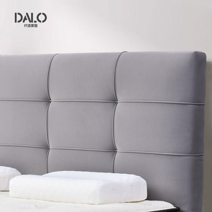 Villa high quality simple style design leather+solid wood+foam+leather headboard oversized upholstered double bed