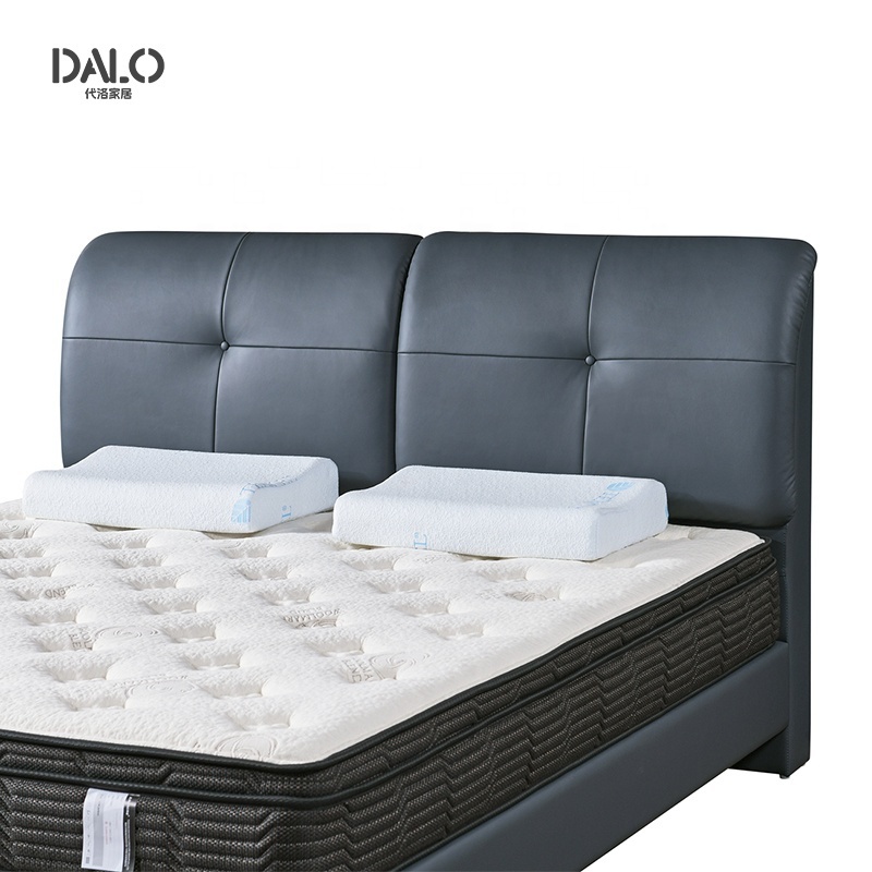 Hot selling Rich Furniture custom fabric hotel king size bed with full soft cushion, high headboard, bedroom double bed