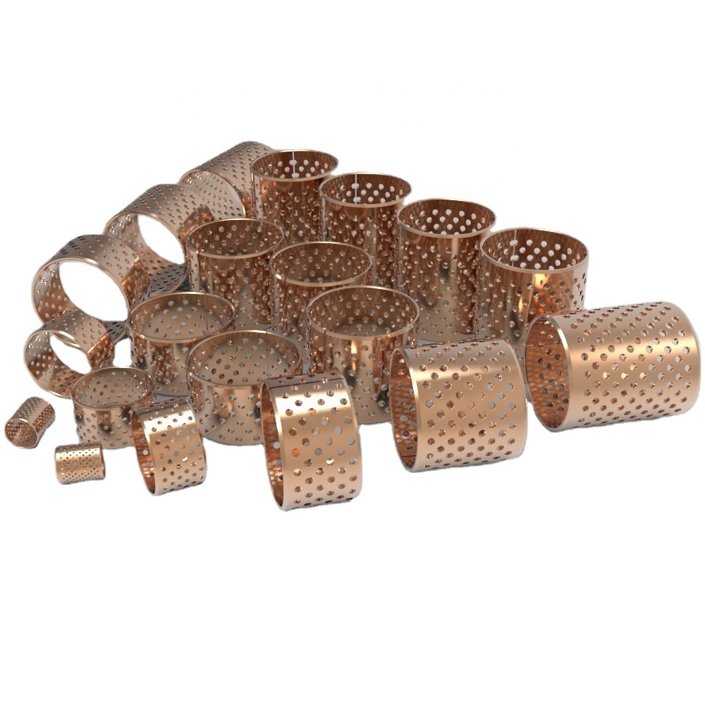 FB092 WB802 CuSn6.5 CuSn8 material oilless self lubrication copper brass bronze wrapped sliding bushing