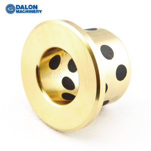 SAE841 self lubricating lubo oilless flange flanged graphite inserted casting sliding copper brass bronze bush bushing bushings