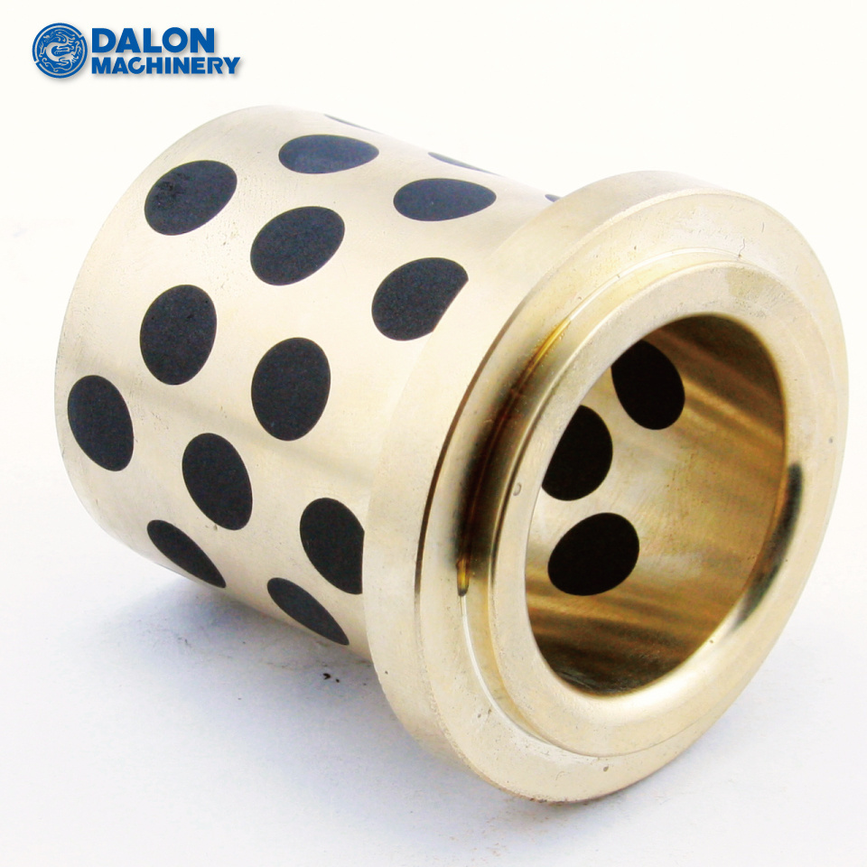 SAE841 self lubricating lubo oilless flange flanged graphite inserted casting sliding copper brass bronze bush bushing bushings