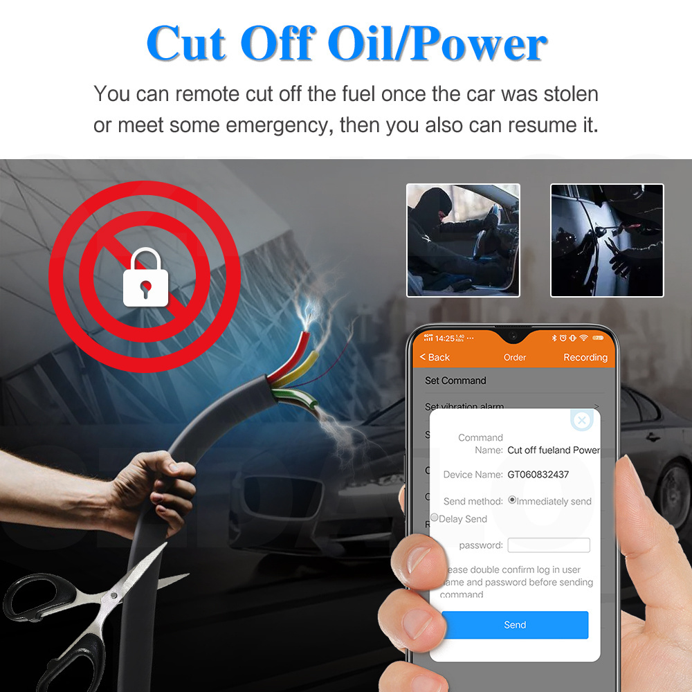 GPS/GSM/GPRS Tracker Can Remote Oil Power Stop Engine Car Alarm Car For Anti Theft Gps Device