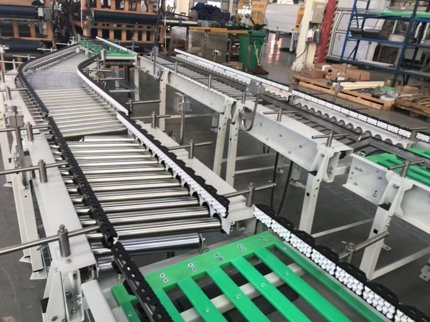 Gravity pallet conveyor,roller conveyor for pallets,heavy pallet conveyor line