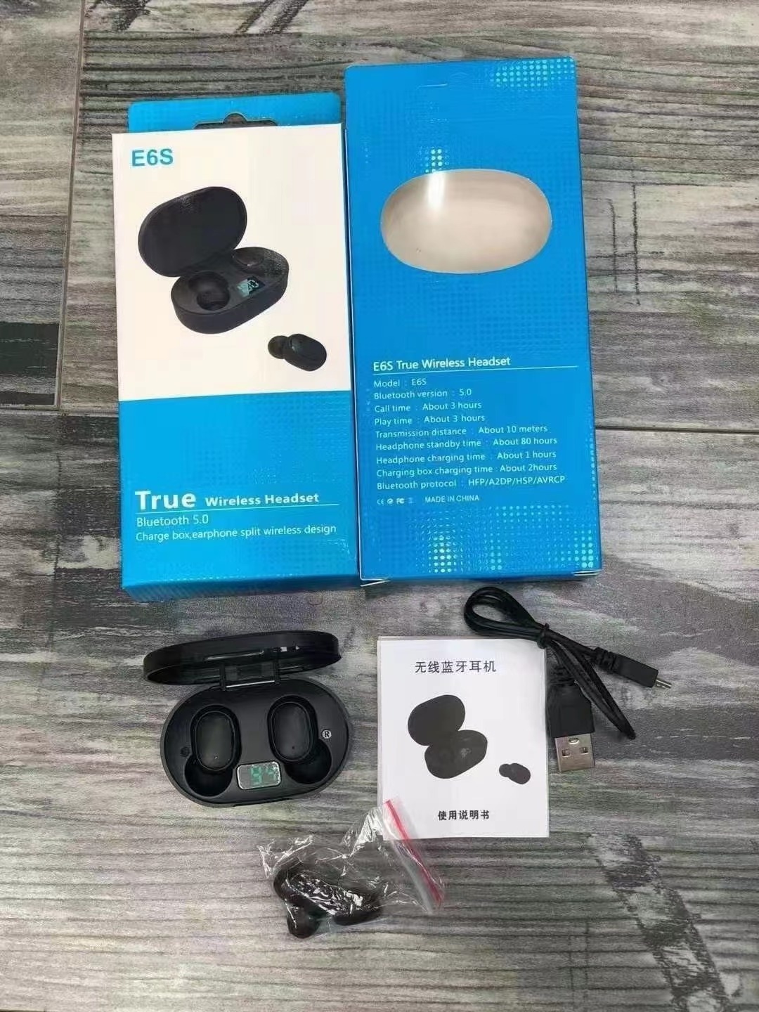 Cheap Tws Headphone Wireless 5.0 Earphone Mini Earbuds With Mic Charging Box Sport Headphone For Smart Phone E7S E6S