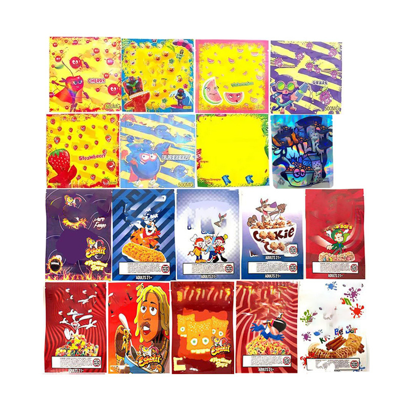 In Stock Thousands Type of 500mg 600mg 3.5g Smell Proof Empty Candy Mylar bags 3.5 Edible Packaging Bags For Weeding