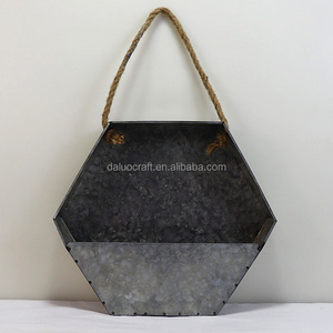 Hexagonal wall hanging metal flower pot hot sale wall hanging planter