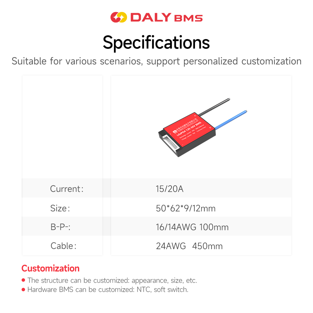 Daly ebike bms 36v with active balance li-ion 18650 portable battery 10s 15a 20a active equalizer bms 10s 36v 15a