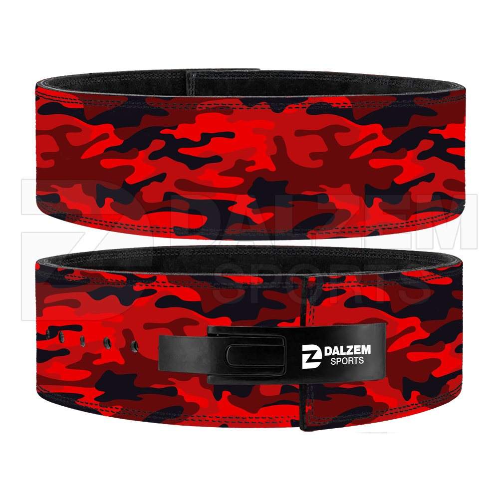 Powerlifting fitness camouflage belt Squat hard pull 10 mm leather lifting waist back protection lever buckle sports belts